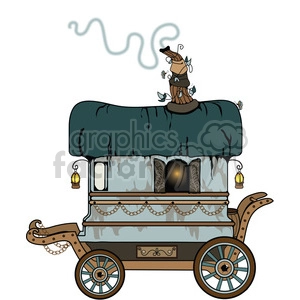 Teal Gypsy Wagon