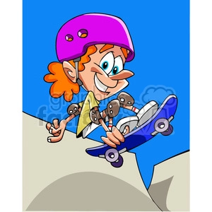 cartoon skateboarding kid