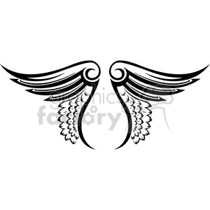 vinyl ready vector wing tattoo design 012