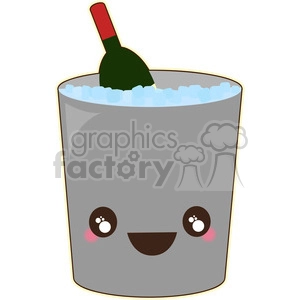 Ice Bucket cartoon character vector clip art image
