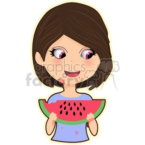 Watermelon Girl cartoon character vector image