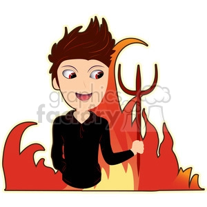 Devil boy cartoon character vector image