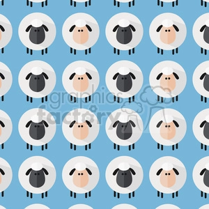 8234 Royalty Free RF Clipart Illustration Sheep Pattern Modern Flat Design Vector Illustration