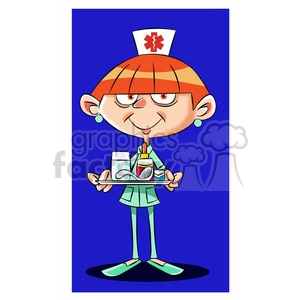 betty the cartoon nurse holding medicine tray