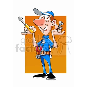 felix the cartoon handy man character holding a screw driver