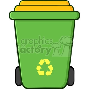 royalty free rf clipart illustration green recycle bin cartoon vector illustration isolated on white background
