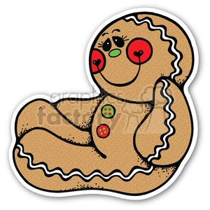 christmas gingerbread man sticker