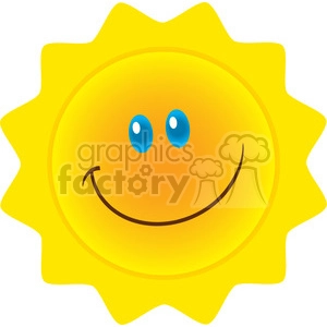 royalty free rf clipart illustration smiling sun cartoon mascot character vector illustration isolated on white background