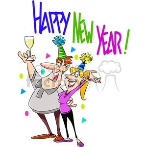 happy new year party invitation vector cartoon art