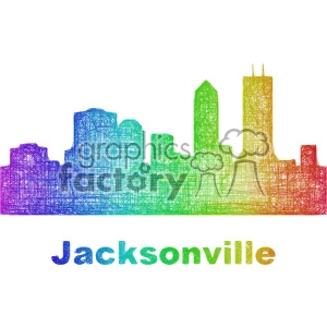city skyline vector clipart USA Jacksonville