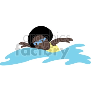 african american girl swimming