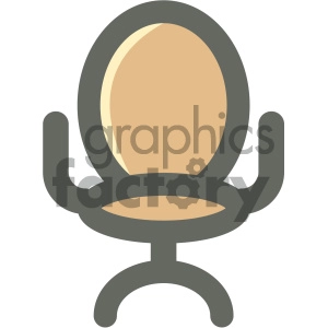 office chair with round back furniture icon