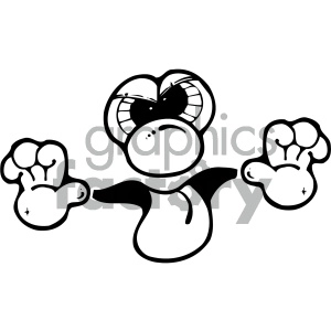 black and white cartoon face sticking tongue out