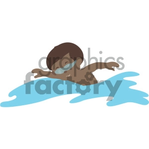 african american boy swimming vector illustration