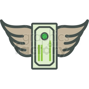 money with wings vector icon