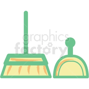 broom and dustpan flat vector icon