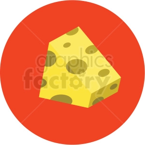 cheese vector flat icon clipart with circle background
