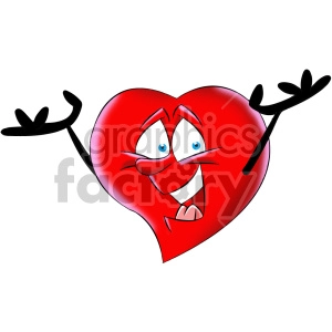 happy cartoon heart character