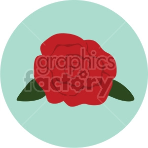 red rose vector icon on green background