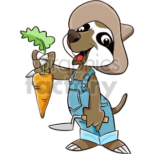 cartoon sloth farmer