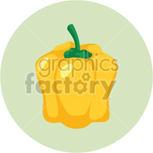 yellow bell pepper on circle background
