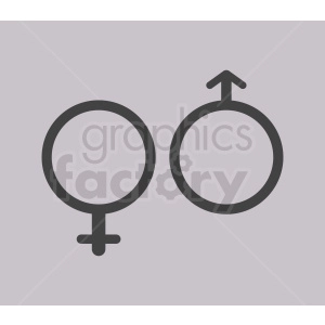 male and female vector icons on gray background