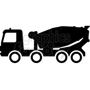 black white cement truck vector