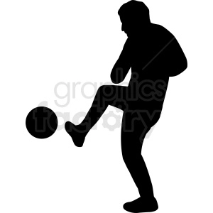 soccer player kicking ball silhouette vector clipart