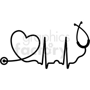 heartbeat stethoscope svg cut file