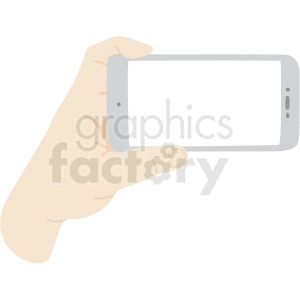 hand holding phone vector clipart