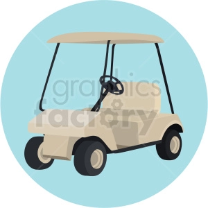 golf cart vector clipart on blue background