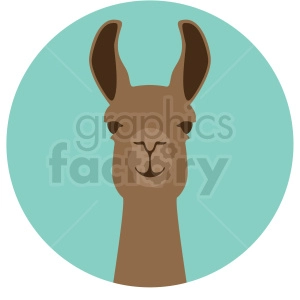 llama head on circle background
