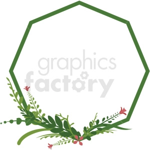 octagon wreath vector clipart