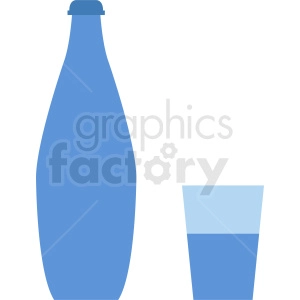 water bottle and cup vector clipart