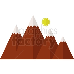 red mountain flat vector icon