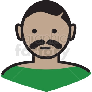 hispanic man avatar vector clipart