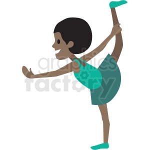 cartoon African American girl doing ballet