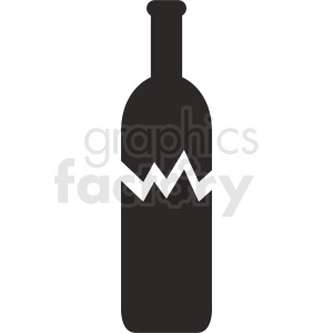 broken wine bottle silhouette vector