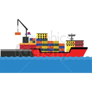 shipping port loading containers vector clipart
