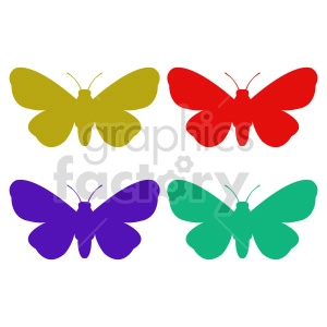 butterfly silhouette vector clipart 09