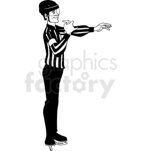 black and white hockey referee clipart