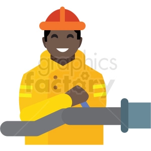 black firefighter flat icon vector icon