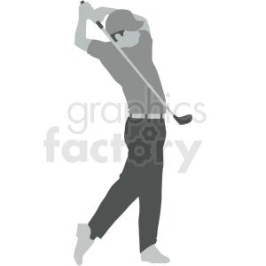 man playing golf vector illustration