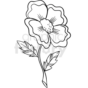 black and white daffodil flower vector clipart