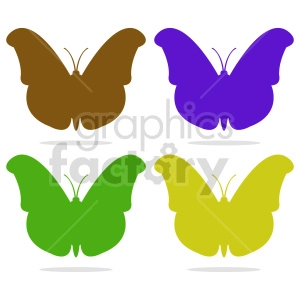 butterfly silhouette vector clipart 012