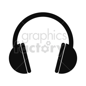 silhouette headphones vector icon