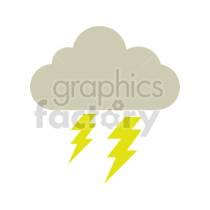 lightning cloud icon vector clipart