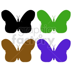 butterfly silhouette vector clipart 017