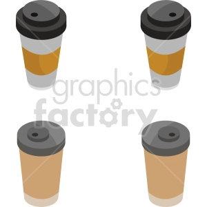 isometric coffee cup vector icon clipart 1