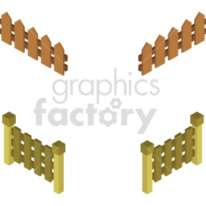 isometric fence vector icon clipart s3